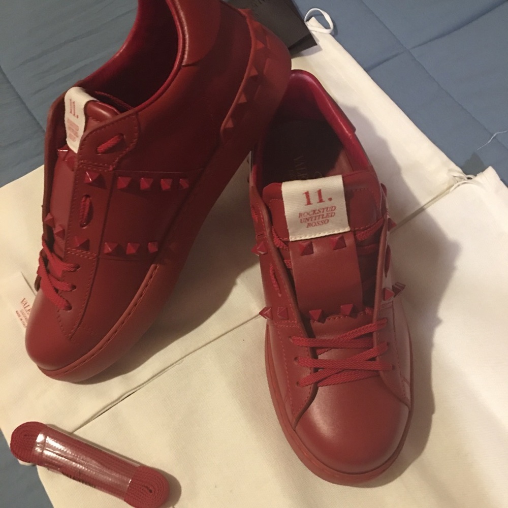 VALENTINO GARAVINI ROCKSTUD UNTITLED ROSSO SNEAKER - Picture 10 of 14